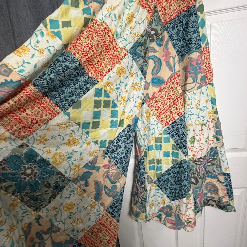 Patchwork Floral Wide Leg Pants - image 4